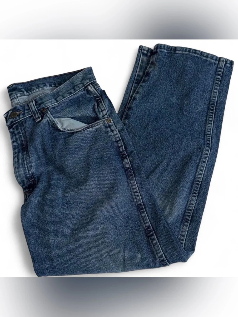 Vintage 90s Authentic Wrangler Retro Indigo Wash 100% Cotton Denim Y2K Jeans 30”